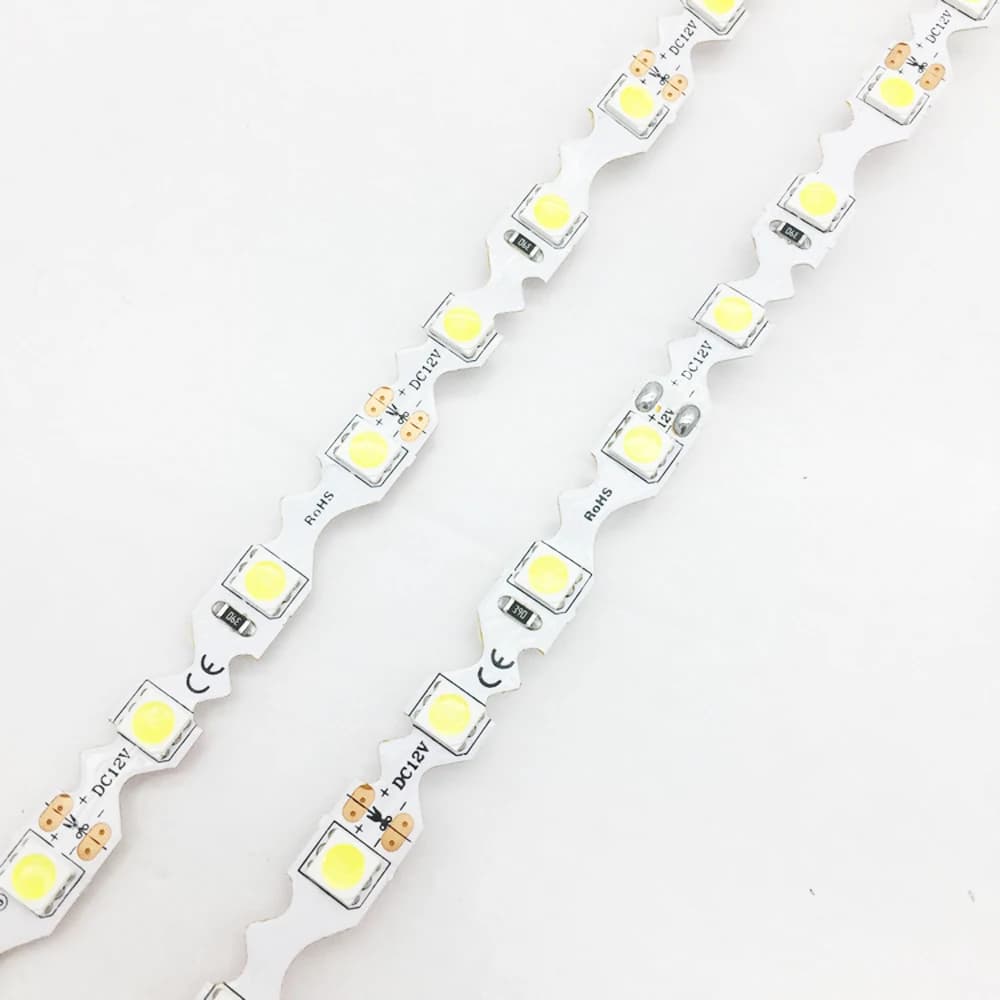 Bande LED Flexible en forme de S, 5m, 12V, 24V, 5050 RGB, blanc chaud, blanc, 60LED/m, canal de plia