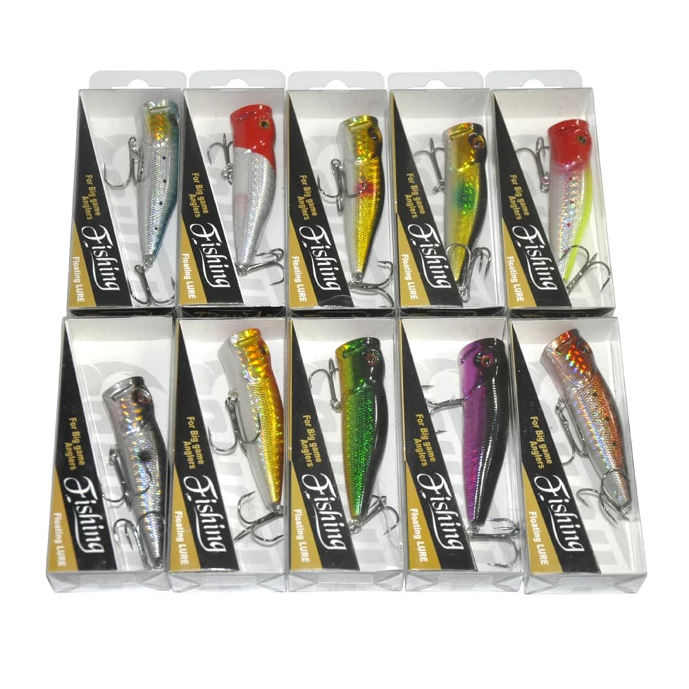 Lot de leurres ménés durs multicolores, matériel de pêche VIP, Popper, 6.5cm, 7cm, 8cm, 9cm, 11cm, 5