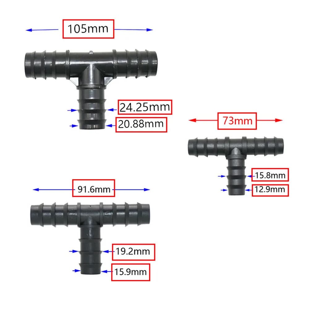 Joendoc4-Connecteur de tuyau d'irrigation goutte à goutte en PE, 16mm, 20mm, 25mm, coude en T, répar