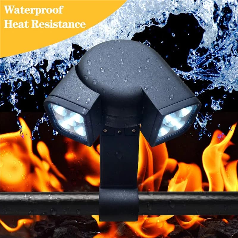 Lampe LED multifonctionnelle à Double tête pour barbecue, résistante à la chaleur, pour pêche de nui