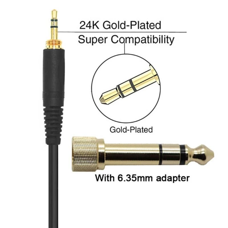 Mini XLR 3 broches 6.35mm, rallonge de câble à ressort de remplacement pour AKG K141 K171 K175 K181 