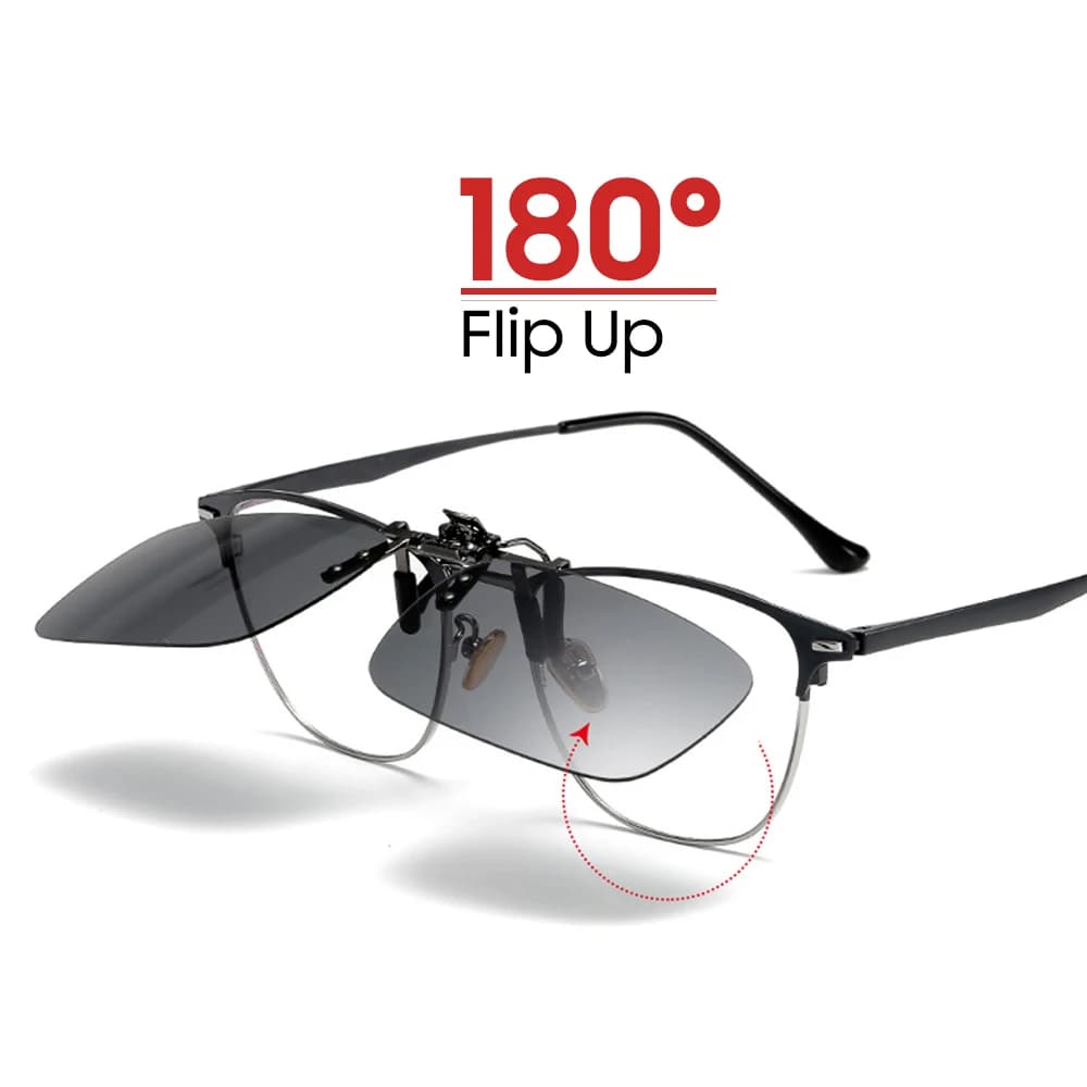 VIVIBEE miroir bleu rabattable pince sur lunettes de soleil pêche hommes carré lentille polarisée mé