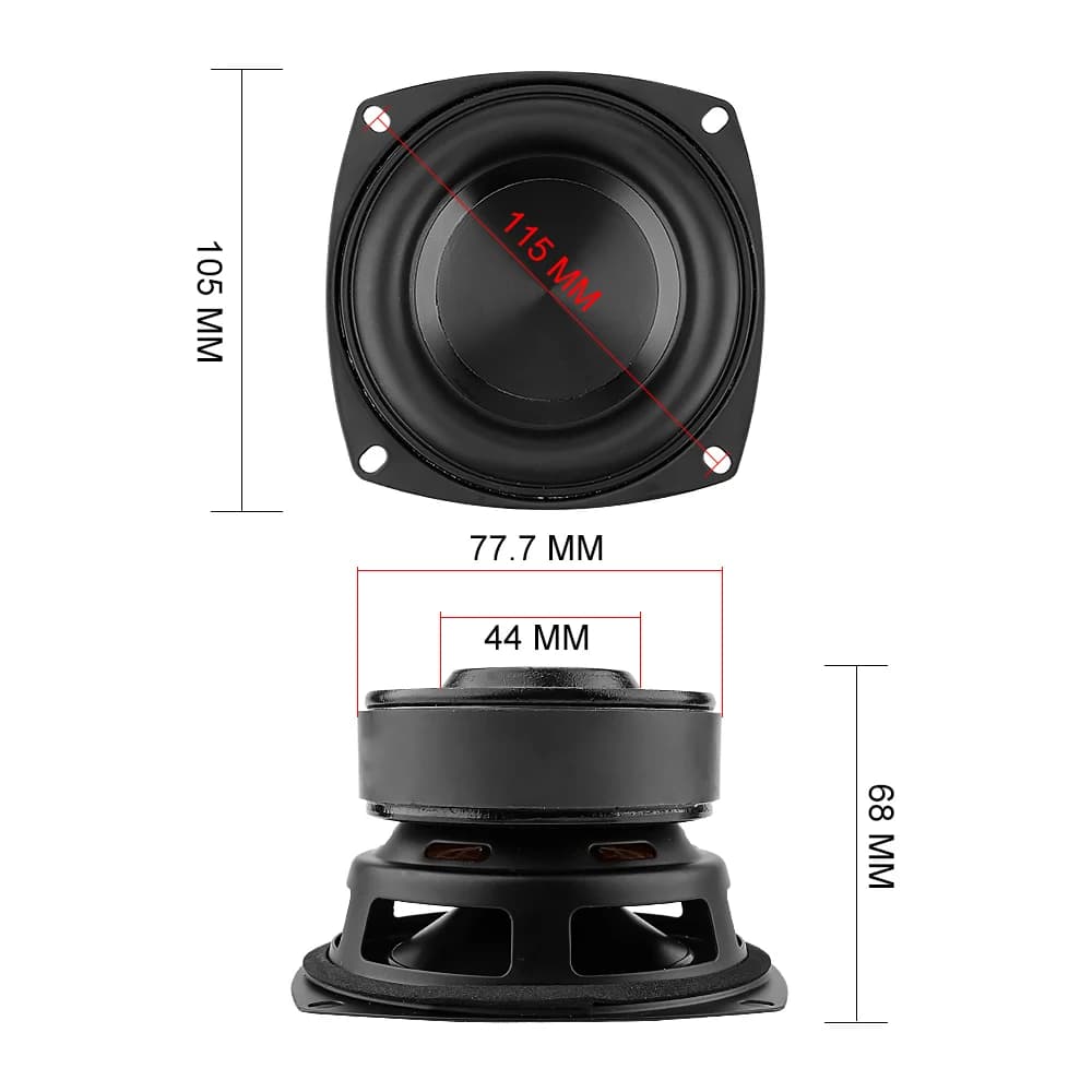AIYIMA 1 pièce Haut-parleur Subwoofer 4 pouces 100W 4/8 Ohm Super Woofer Haut-parleur de son BASS Ét