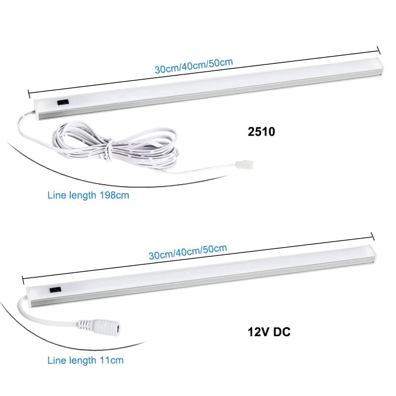 Lampe LED sous-meuble, veilleuse de cuisine, chambre à coucher, placard, interrupteur à balayage man