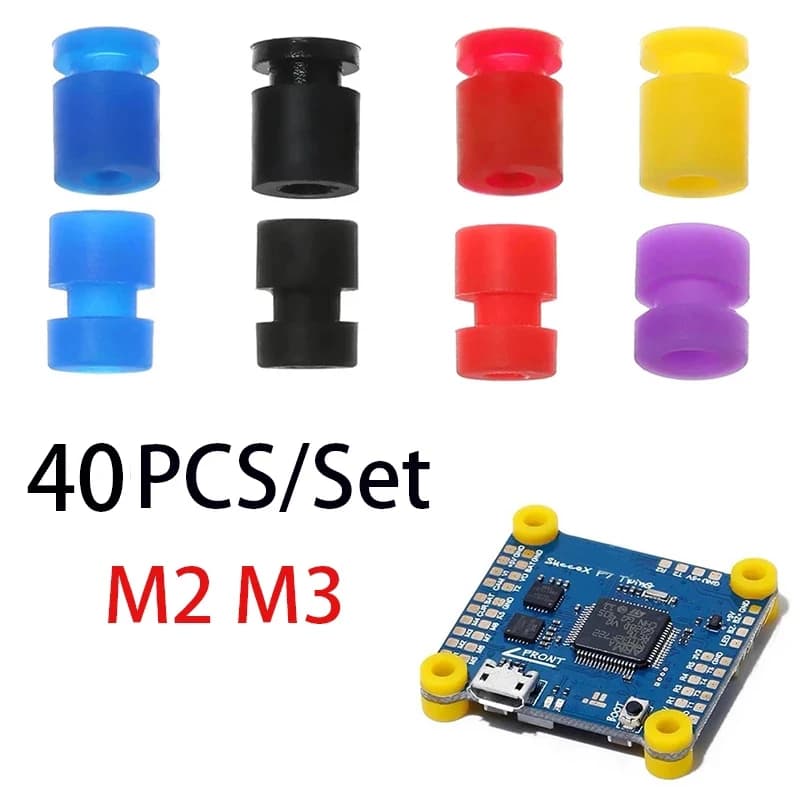 Boules d'absorption des chocs à montage souple M2/M3, 40 pièces, pour contrôleur de vol FPV Quadcopt