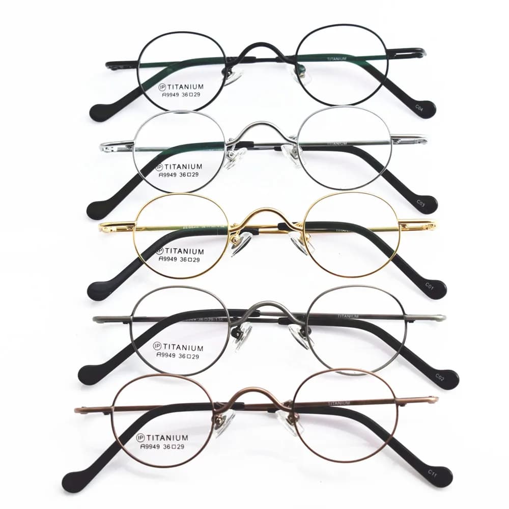 Lunettes en titane Super petites ovales, montures de lunettes à jante complète pour hommes et femmes