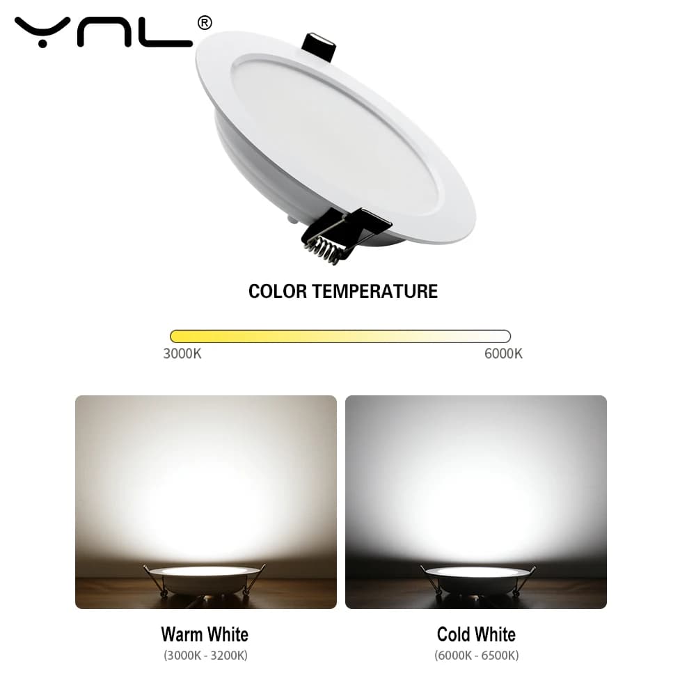 7W 9W 12W 15W 18W Spot LED Downlight AC 220V 240V étanche blanc chaud blanc froid cuisine ronde lamp