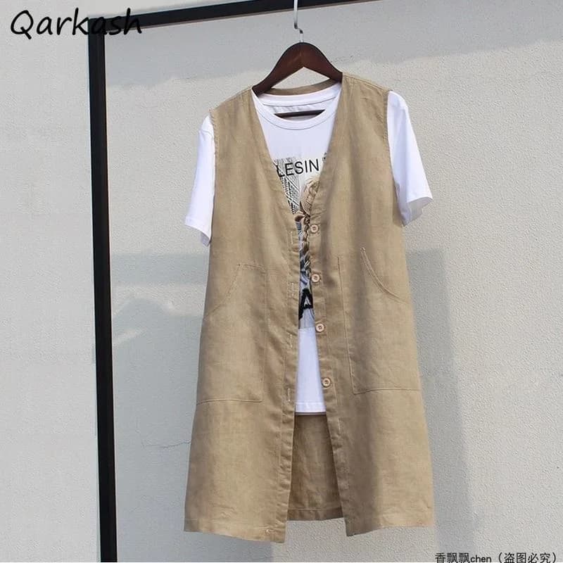 Gilets monochromes à col en V à boutonnage simple pour femmes, gilets décontractés pour femmes, vête
