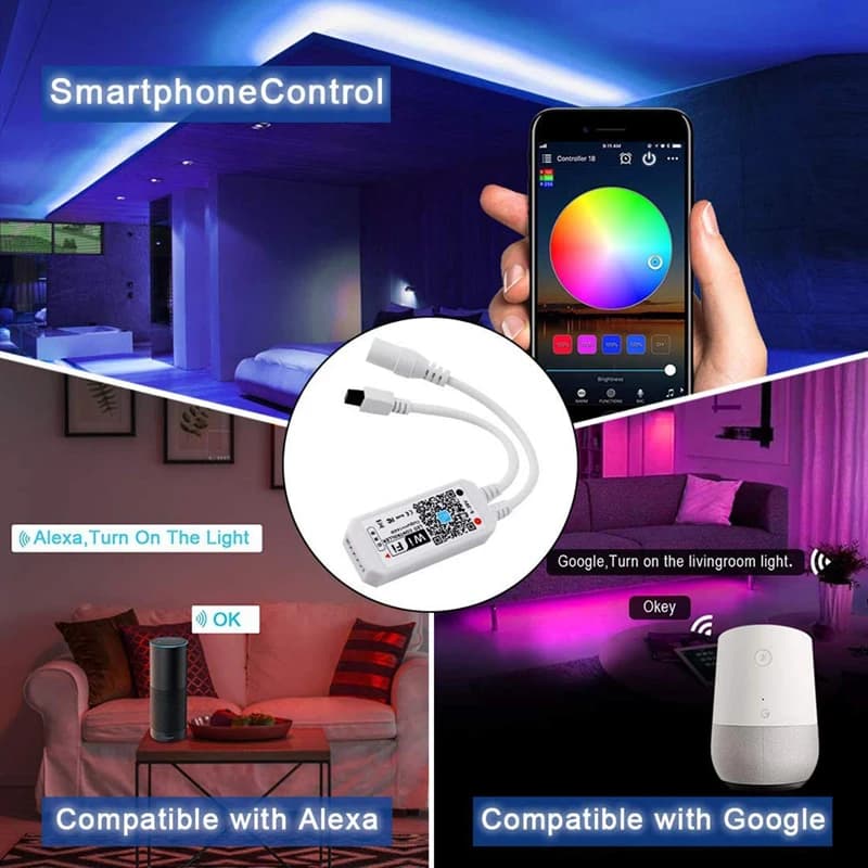 Contrôleur LED RGBW/RGB, écran tactile 2.4G DC12-24V 18A, canal de télécommande pour bande LED RGB +