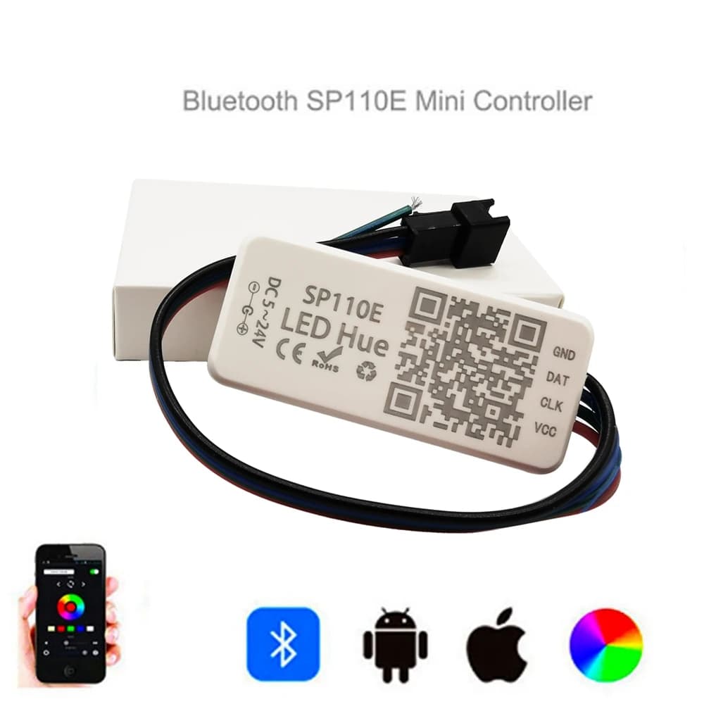 Mini contrôleur Led intelligent Bluetooth SP110E, pour WS2812(WS2812B) WS2811 SK6812 WS2815 WS2813 R