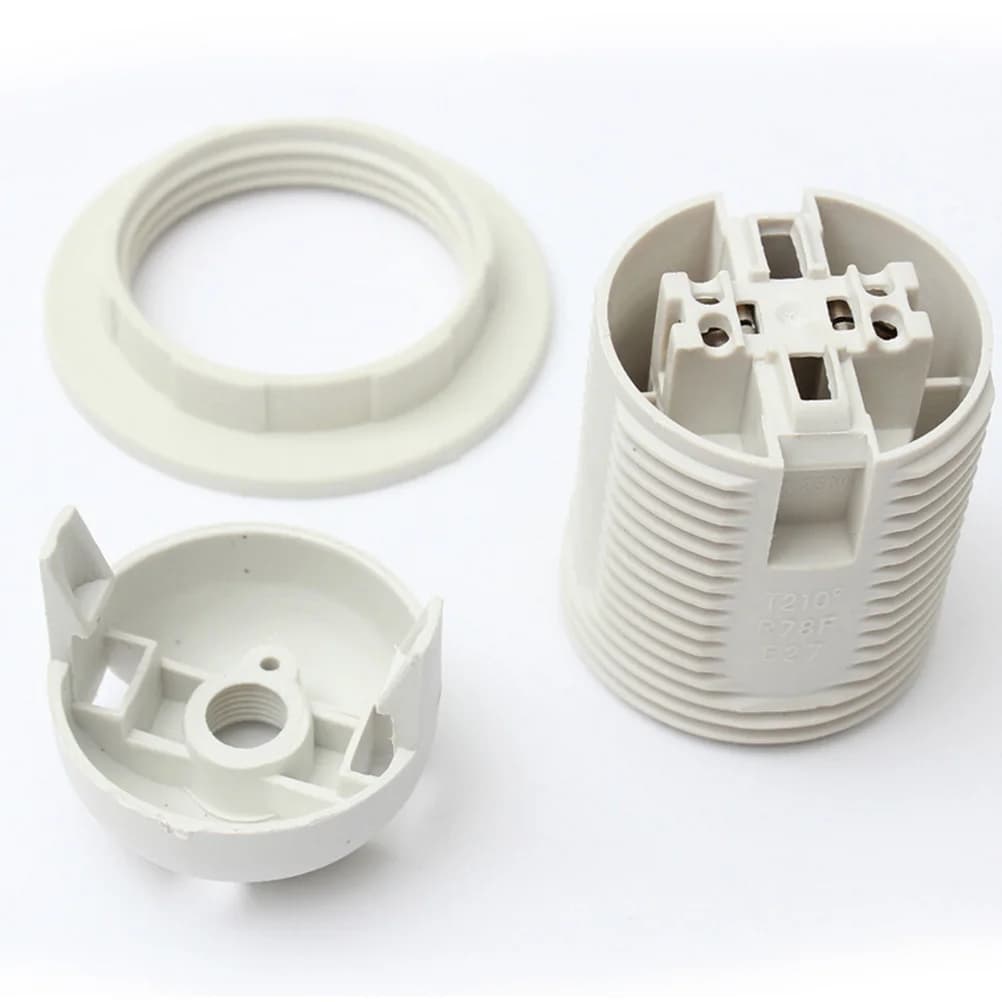 Support d'ampoule LED Edison E14, douille à capuchon à vis, 250V, 4A, pipeline, blanc, noir, demi-de