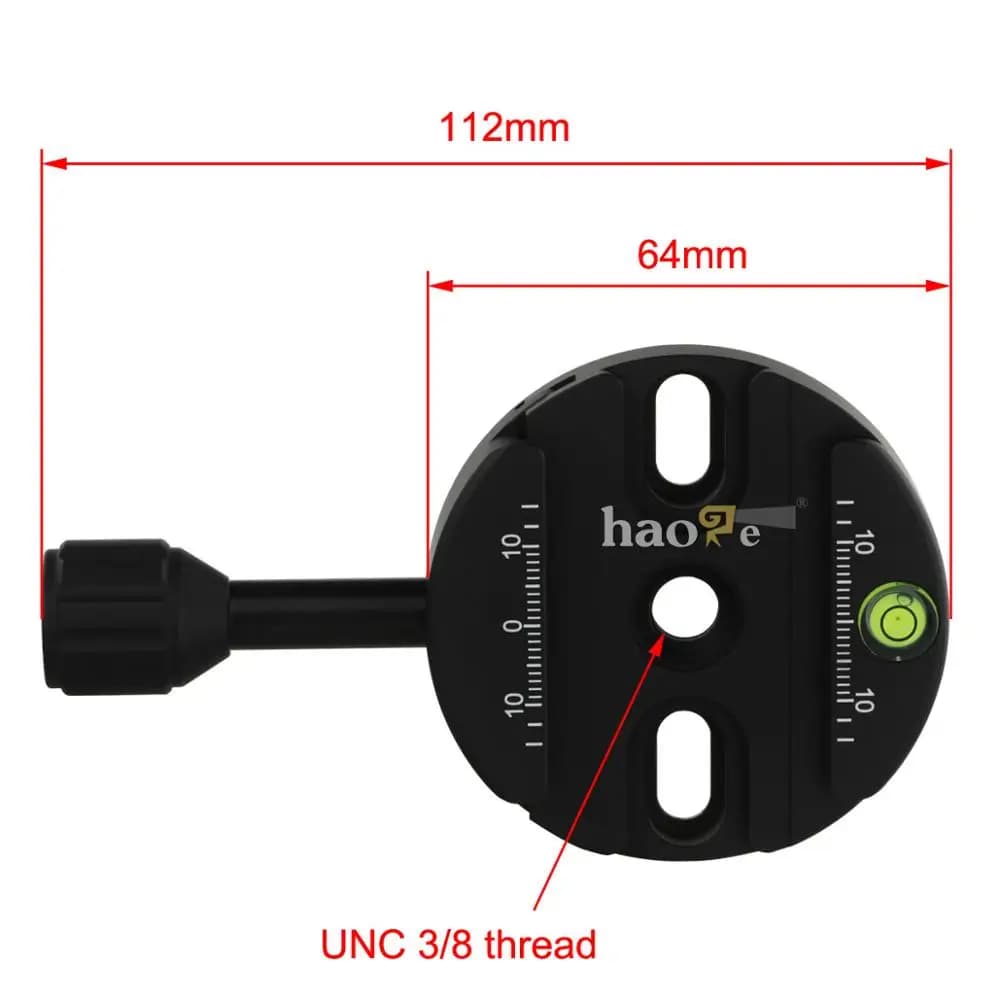 Haoge – support adaptateur de pince à vis 64mm, pour plaque QR à dégagement rapide, appareil photo, 
