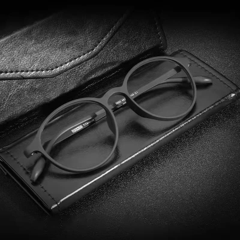Lunettes de lecture ultralégères en caoutchouc et titane pour hommes, monture ronde bloquant la lumi
