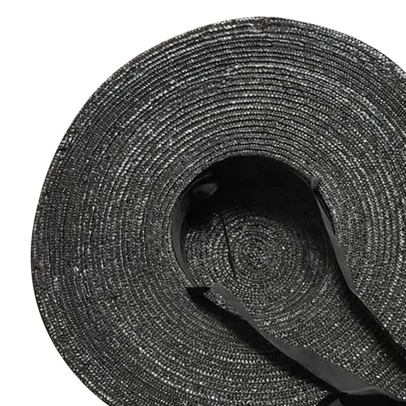 Chapeau de paille de soleil à large bord et plat, à la mode, avec Long ruban, pour femmes, vacances,