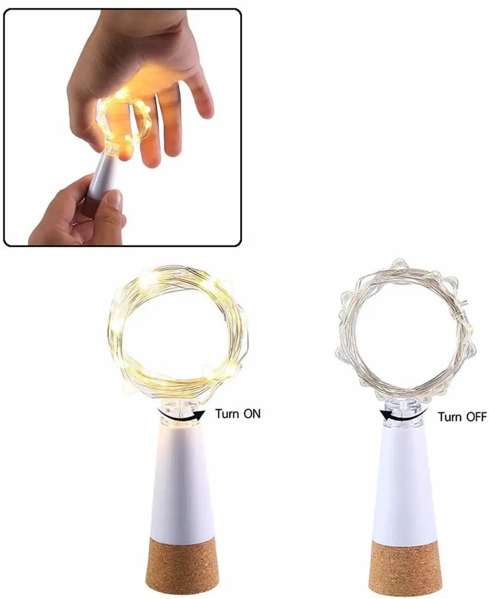 2m 20 LED bouteille de liège fée lumière USB Rechargeable décoration intérieure chaîne lampe pour Ba