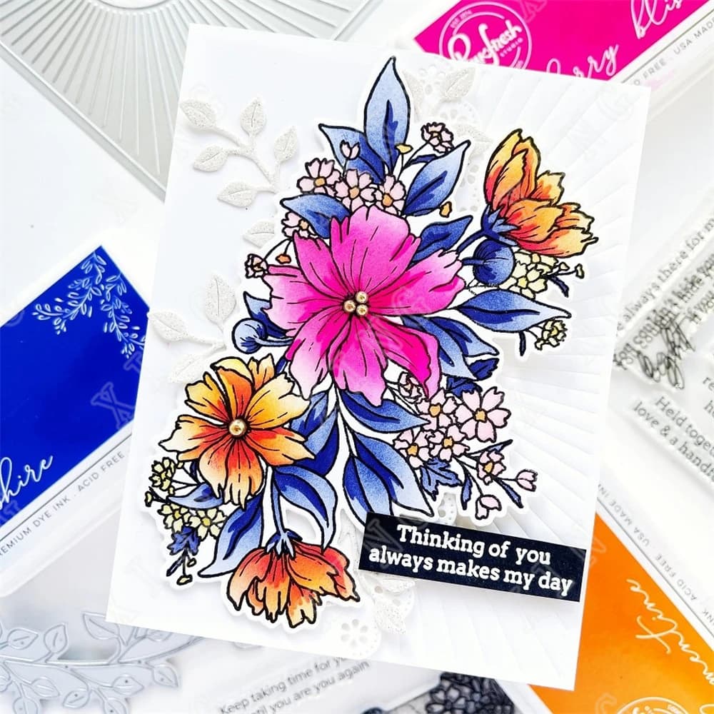 Cosmos – matrices de découpe en métal, timbres en Silicone, pochoirs à couches, carte de vœux, Scrap