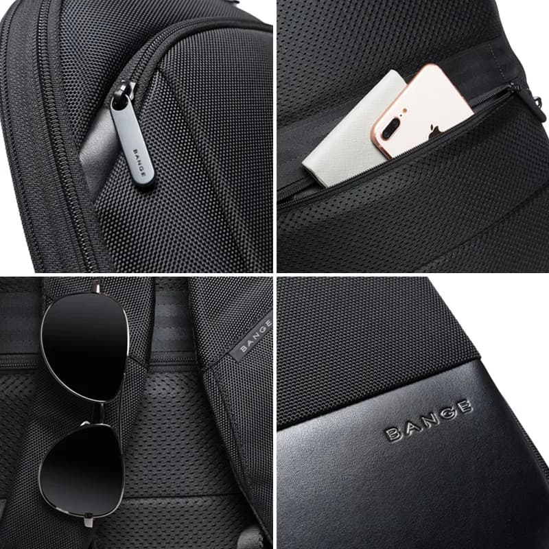 BANGE mince hommes d'affaires extensible étanche 15.6 "sac à dos pour ordinateur portable mode mâle 
