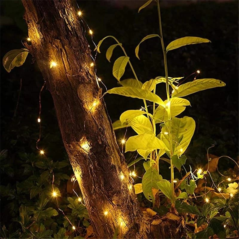 Guirlandes lumineuses à piles AA, 1M 10 LED, 2M 20 LED, 3M 30 LED, 5M 50 LED, 10M 100 LED, fil de cu