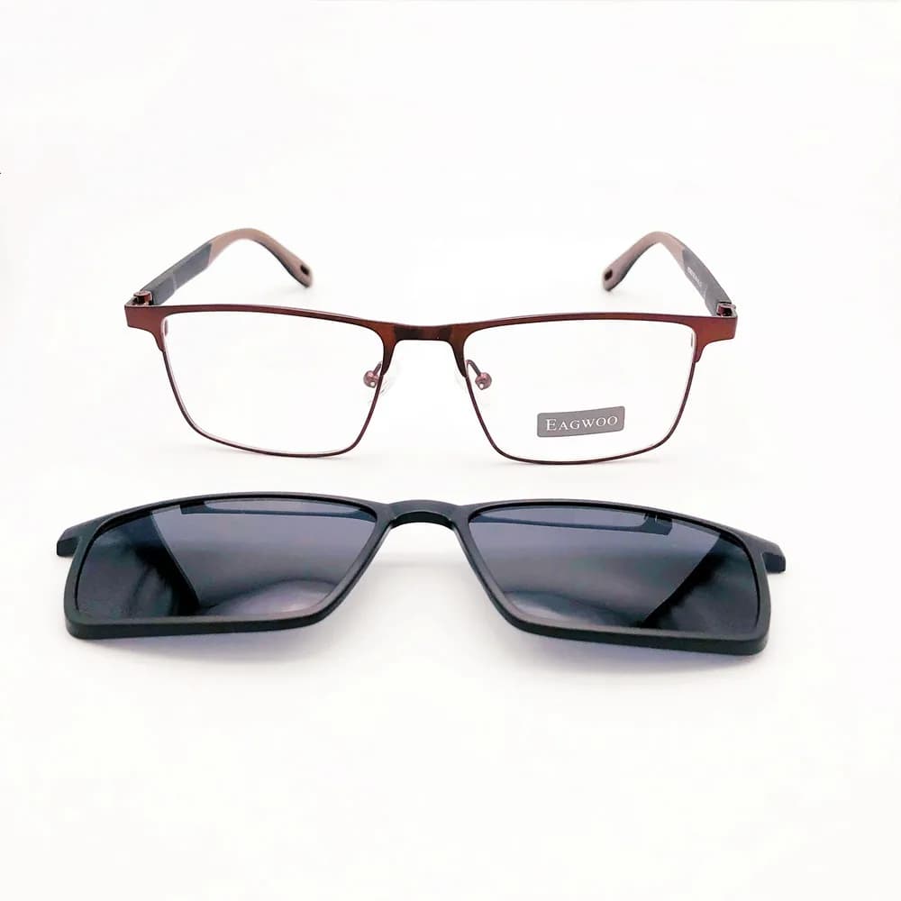 Lunettes de soleil pour hommes, monture optique métallique, monture carrée, Prescription, myopie, él