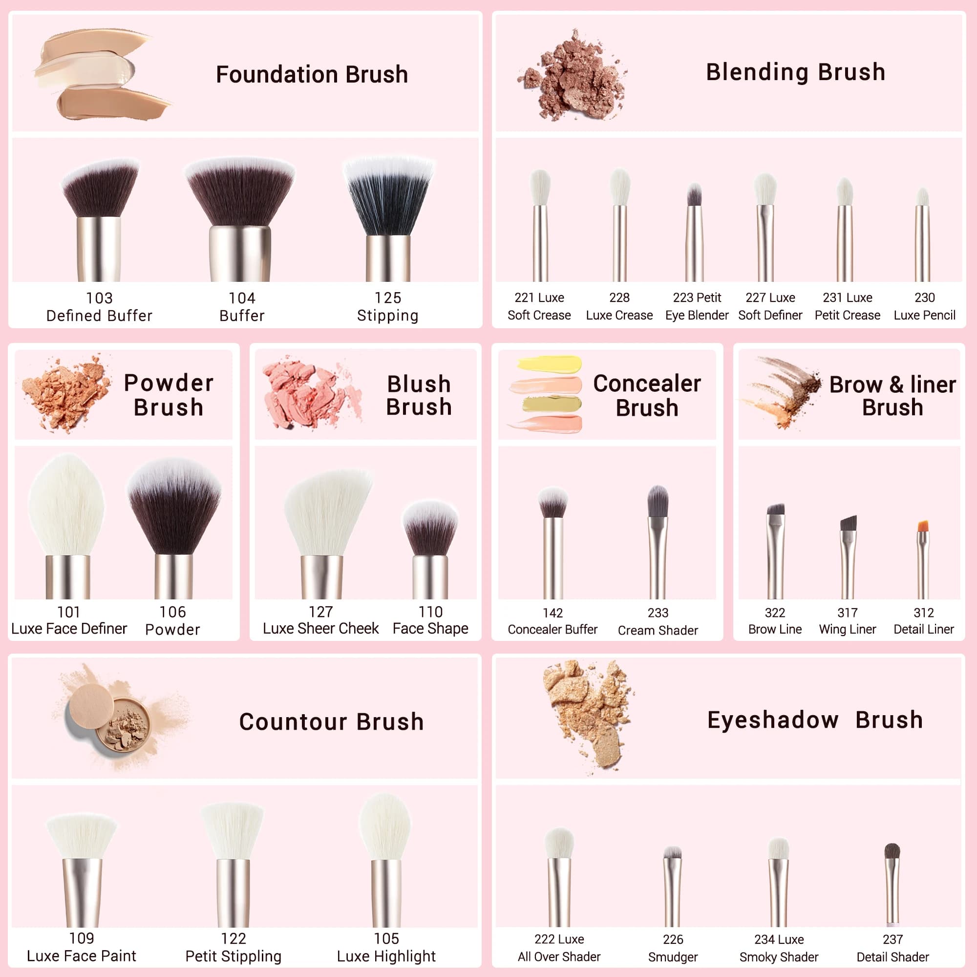 Jessup – ensemble de pinceaux de maquillage professionnels, 25 pièces, poudre, fond de teint, fard à