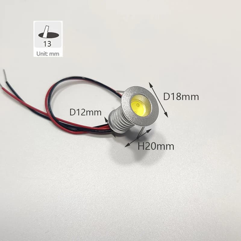 Mini Spot Lumineux LED RGB à Intensité Réglable de 1/0.5W et 12V, Luminaire de Plafond, Tapis Roulan