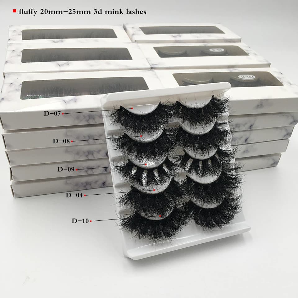 RED SIREN – faux cils en vison pelucheux, épais et longs, avec boîte, pour maquillage, 25mm, 10 à 50