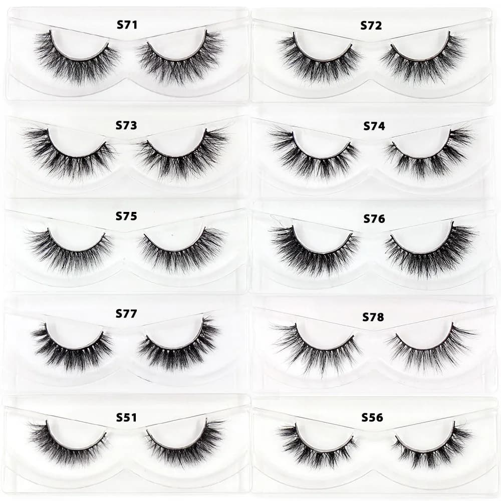 LEHUAMAO 30/60/100 paires de cils de vison sans boîte cils de vison 3D courts faux cils de vison nat