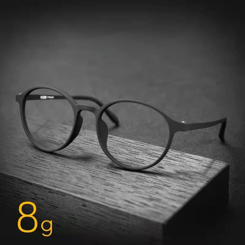 Lunettes de lecture ultralégères en caoutchouc et titane pour hommes, monture ronde bloquant la lumi