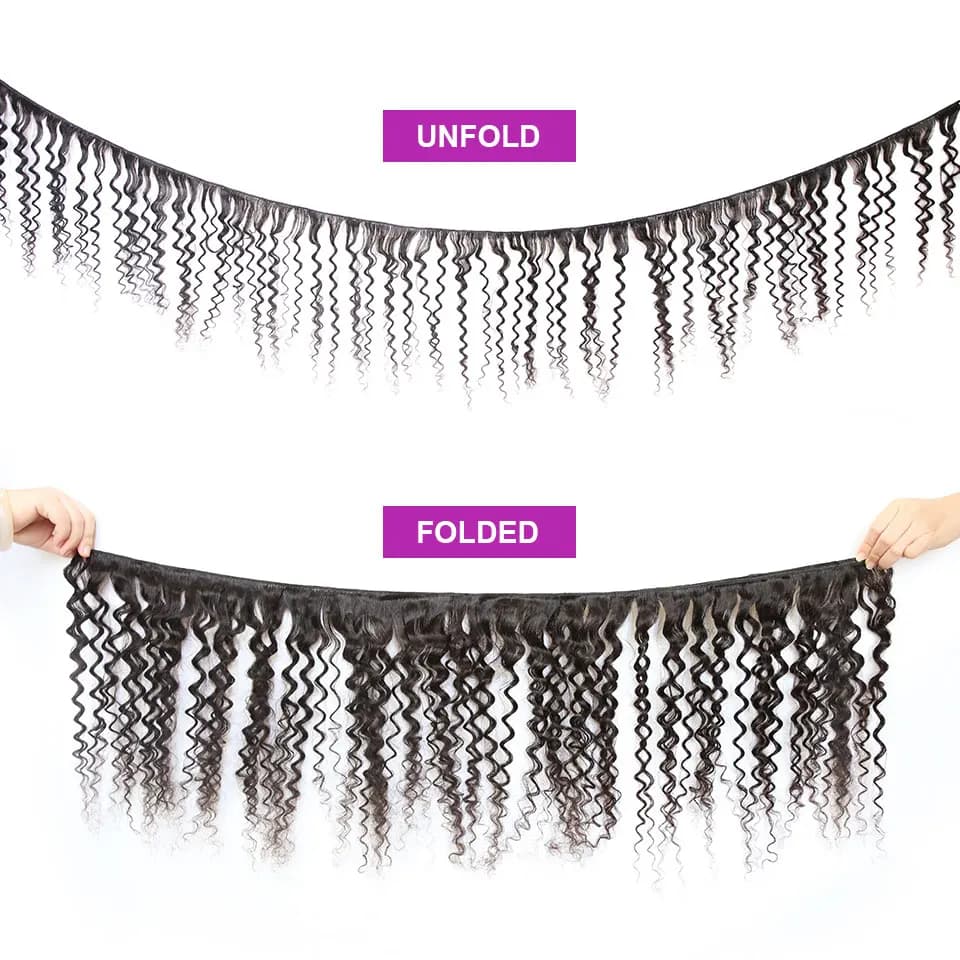 Vingin-Tissage de cheveux brésiliens bouclés afro crépus, vague d'eau, faisceaux de cheveux humains,