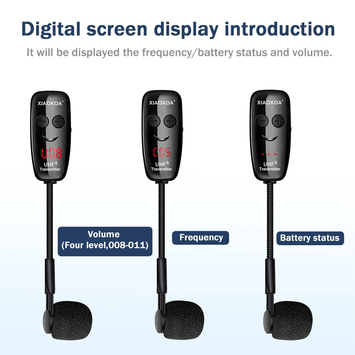 XIAOKOA – système de Microphone de Saxophone sans fil UHF, Instruments musicaux à clipser, émetteur 