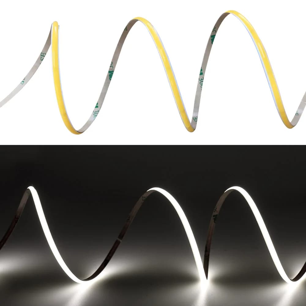 Bande lumineuse LED COB Super fine, 4mm, 480 diodes/m, barre lumineuse linéaire Flexible, ruban à Di