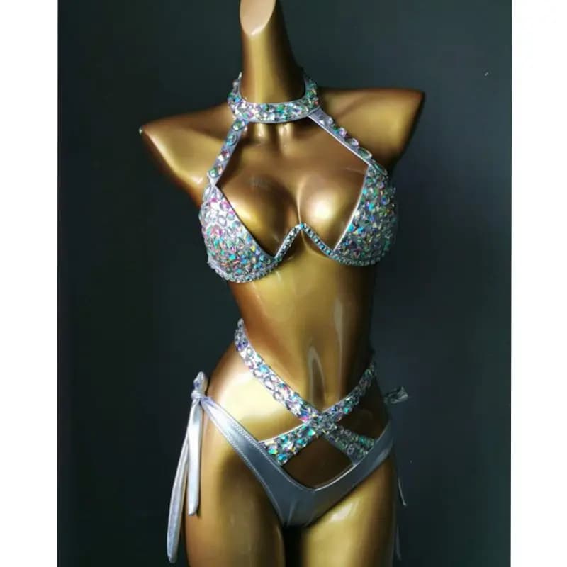 Ensemble de bikini en cristal de diamant pour femmes, costume de vacances Vénus, maillot de bain Bli