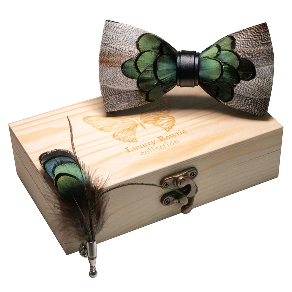 JEMYGINS Original nouveau Design nœud papillon plume naturelle exquise fait à la main hommes luxe no