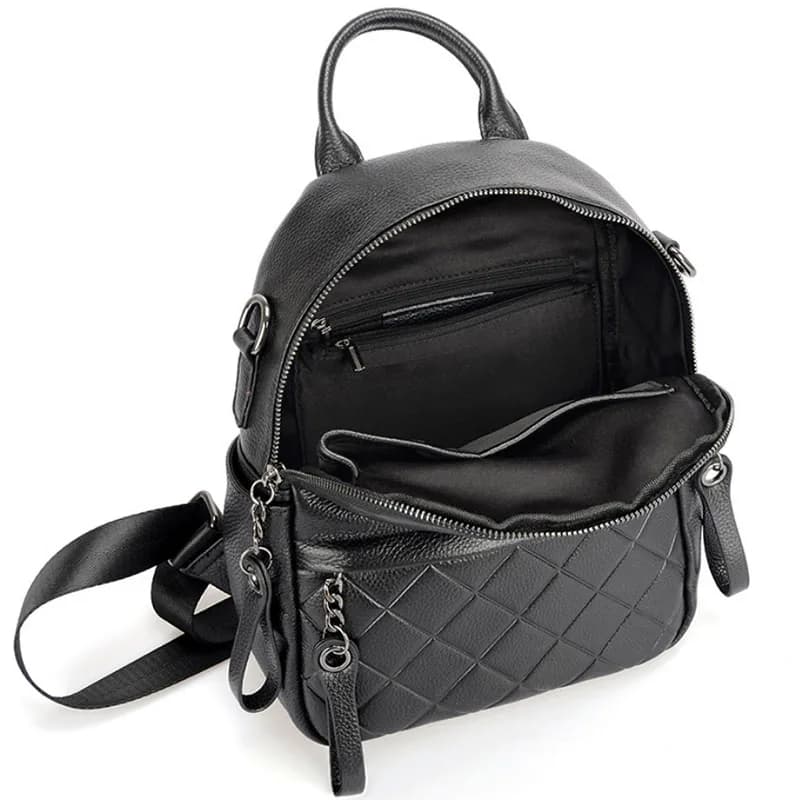 Zency – sac à dos en cuir véritable pour femmes, sac à dos blanc pur, sacs de voyage décontractés, c