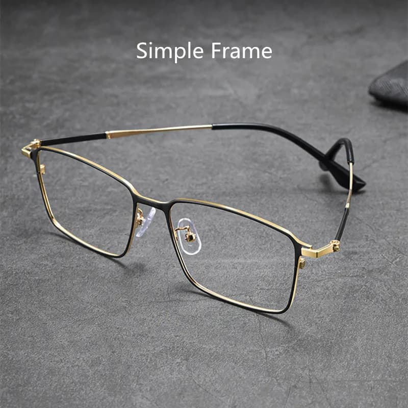 Lunettes de lecture Anti-lumière bleue en alliage de titane pour hommes, rétro carrées, pour jeux su