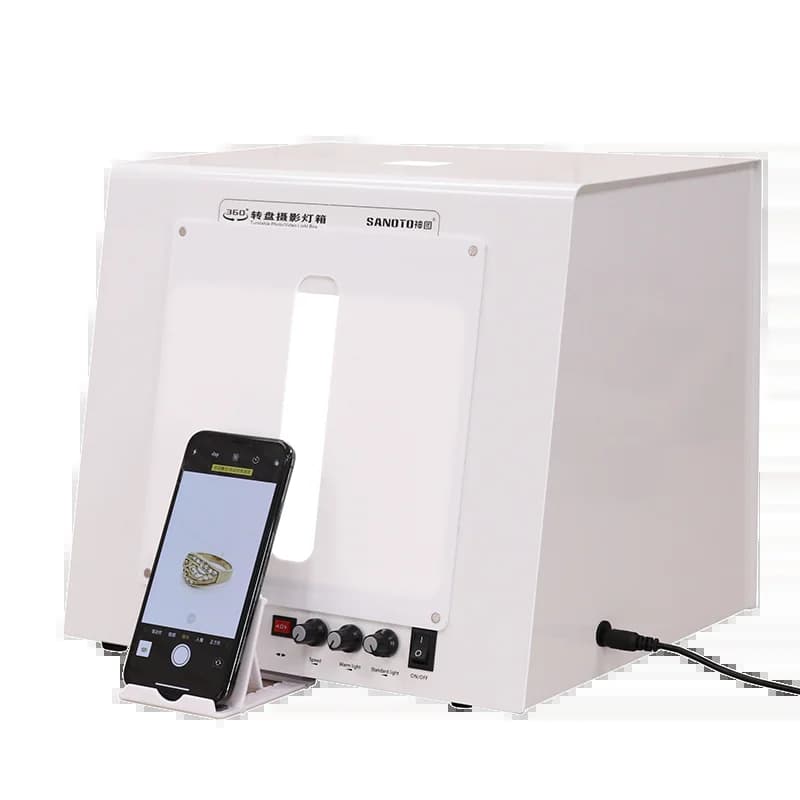 Nouveau SANOTO Photo Studio photographie boîte à lumière Softbox réglable plateau tournant pour bijo