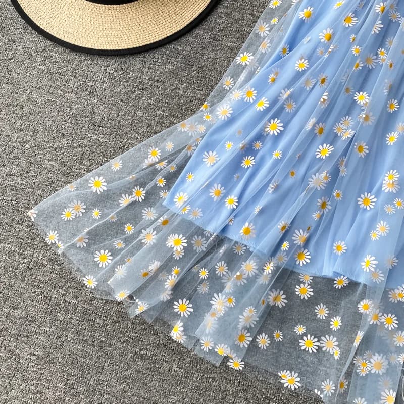 JMPRS-Robe de plage en maille florale pour femme, vintage, élégante, sexy, soirée, soirée, coréen, k