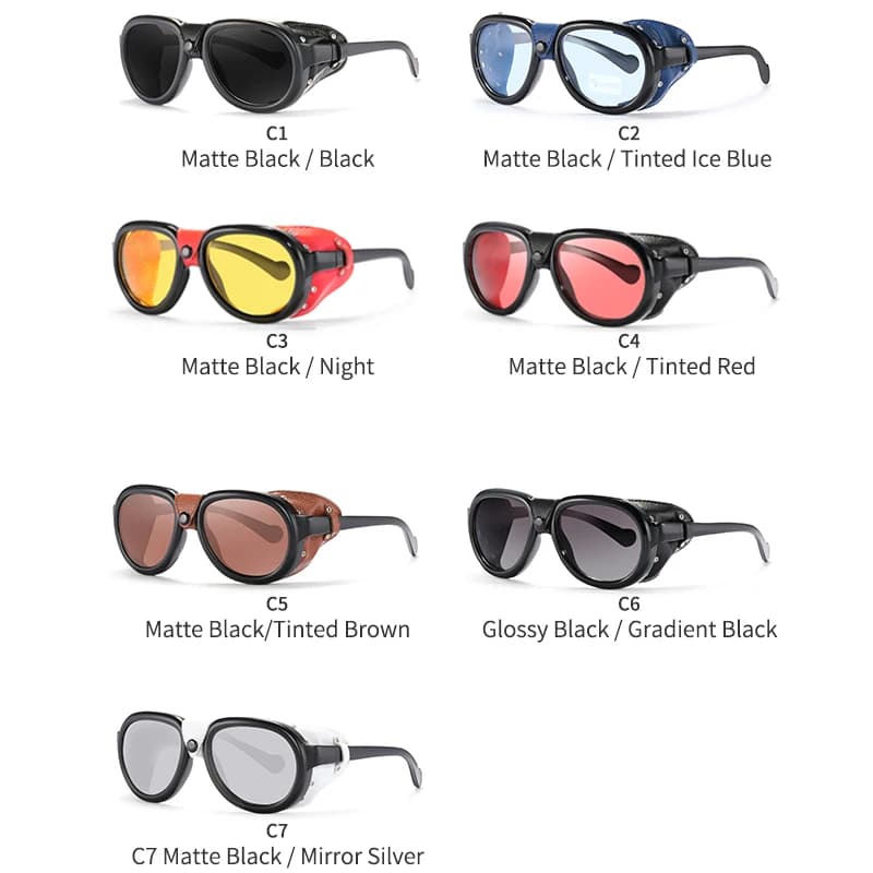 KDEAM luxe Steampunk pilote lunettes de soleil hommes et femmes en cuir souple bouclier lunettes UV4