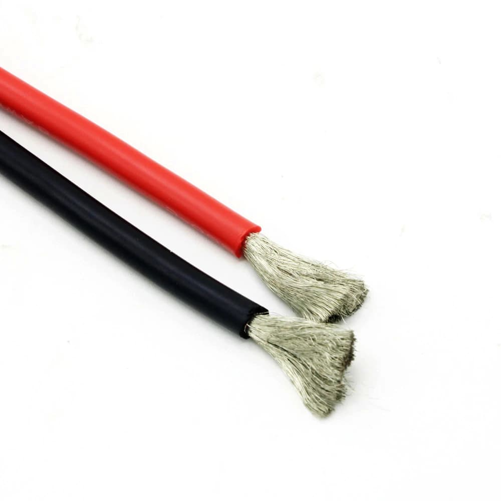 Fil de Silicone de 2 mètres 8 10 12 14 16 18 20 22AWG, câble de Gel de silice en Silicone souple rés