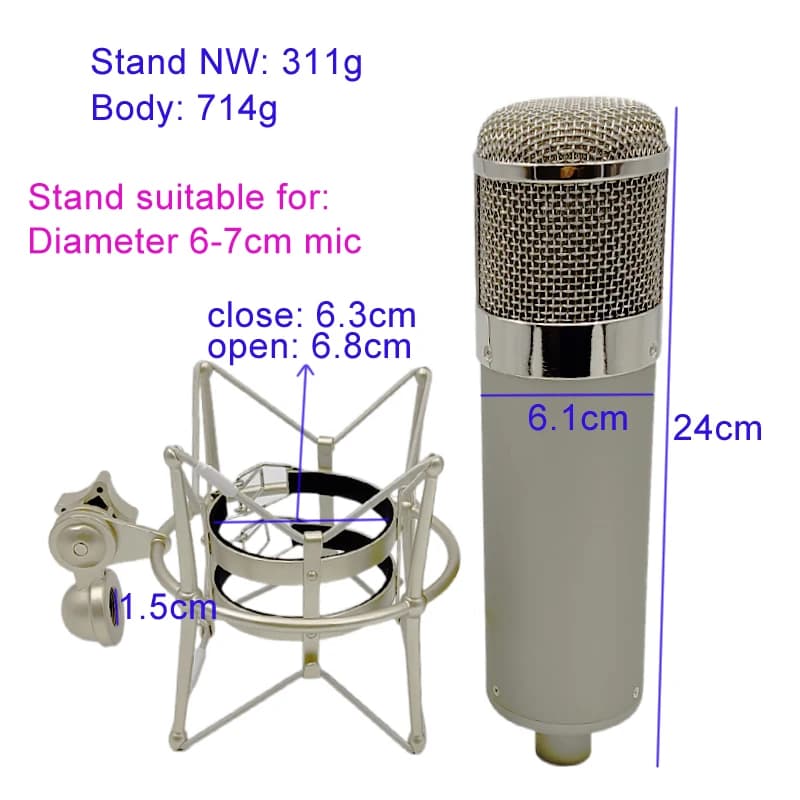 Mir de microphone argenté, pièce de réparation pour U47