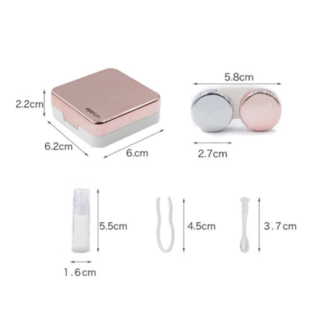 Étui de voyage pour lentilles de contact, carré, portable, couleur unie, couvercle de lentille, cont