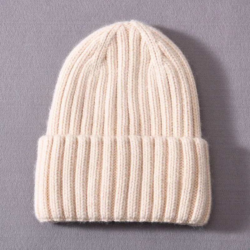 InjSatin Lined Beanie Hats, Unisex Optics, Chunky Cap, Striped, Warm, Soft, Cachemire Hat, High Qual
