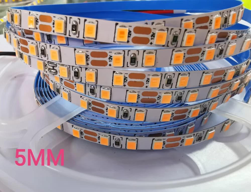 Bande LED 12V 24V 2835 3mm 4mm 5mm 6mm en forme de S 8mm 10mm 15mm largeur PCB, ruban LED blanc/blan