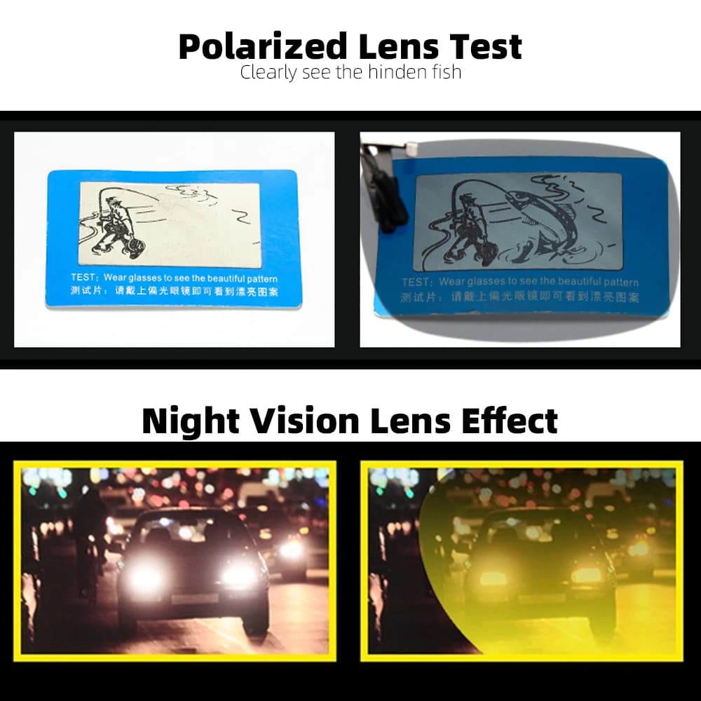 VIVIBEE miroir bleu rabattable pince sur lunettes de soleil pêche hommes carré lentille polarisée mé