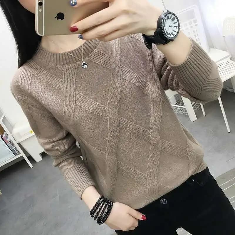 Fdfklak 2026 nouveau printemps automne Pull femmes hiver Pull ample laine fond épais chandails vêtem