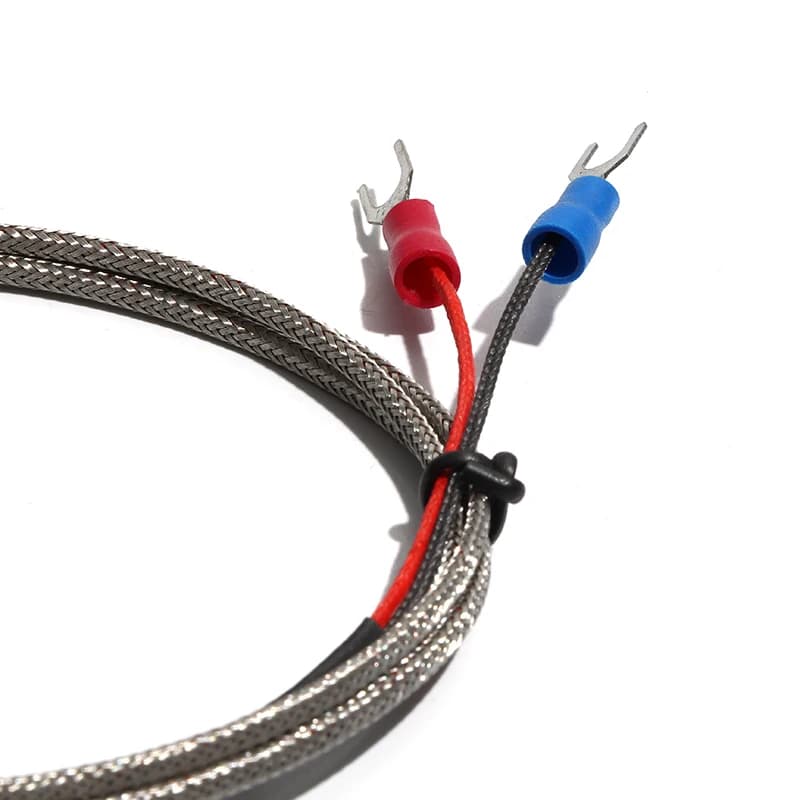 Capteur thermosensible blindé de Type K, fil de sonde pliable WRNK-191 Dia.1mm/1.5mm/2mm longueur 20
