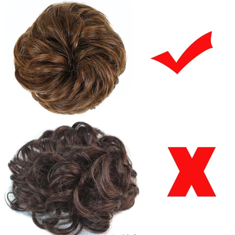 Azqueen synthétique désordre Chignon Chignon beignet Gary couleur marron cheveux Chignon Pad élastiq