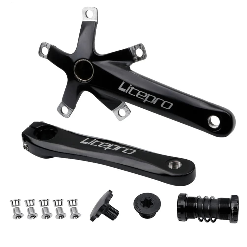 Litepro-Pignon de manivelle intégré creux pour vélo pliant, arbre central, dent positive et négative