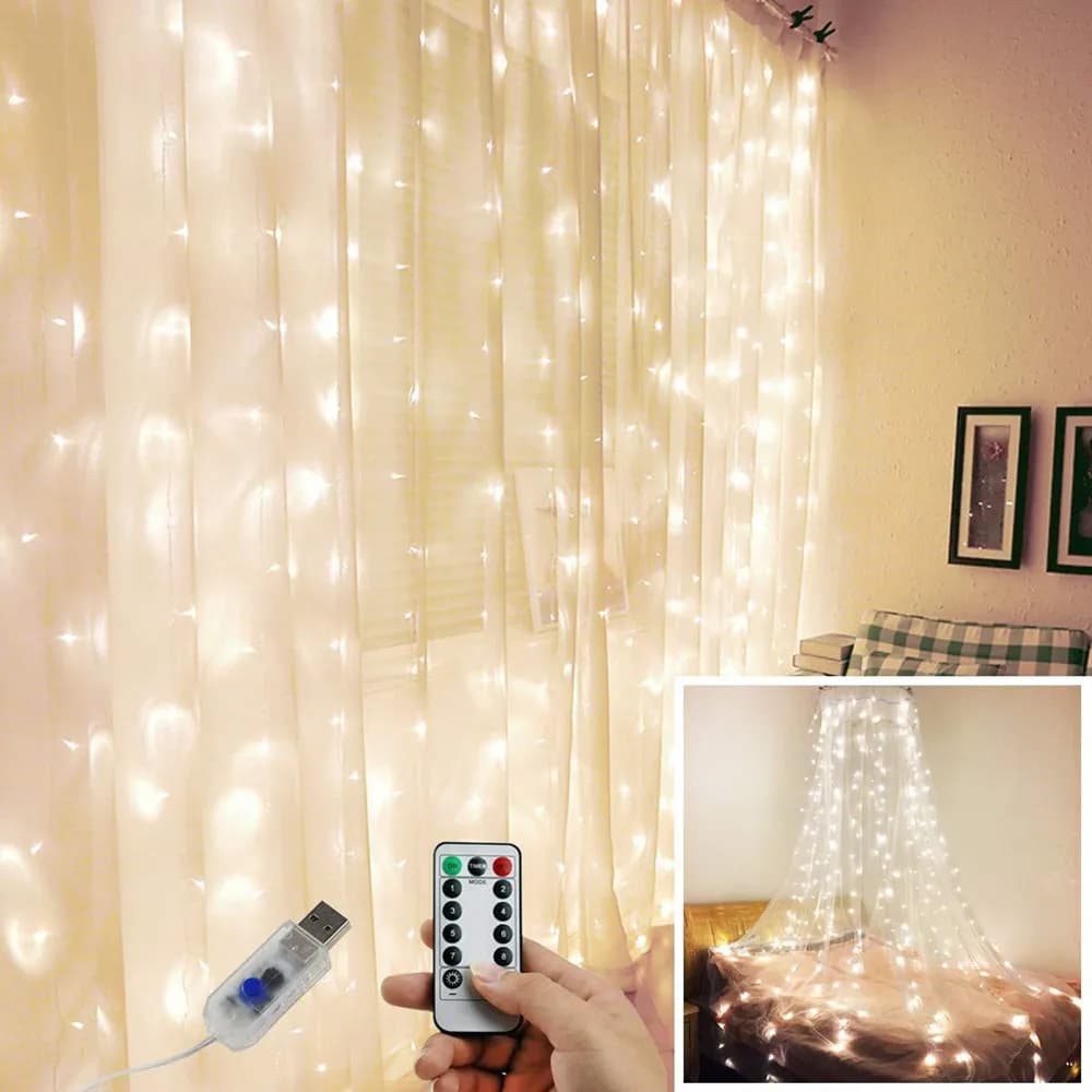 Guirlande lumineuse rideau LED 3M, guirlande lumineuse féerique de noël, lumières de glaçons pour fê