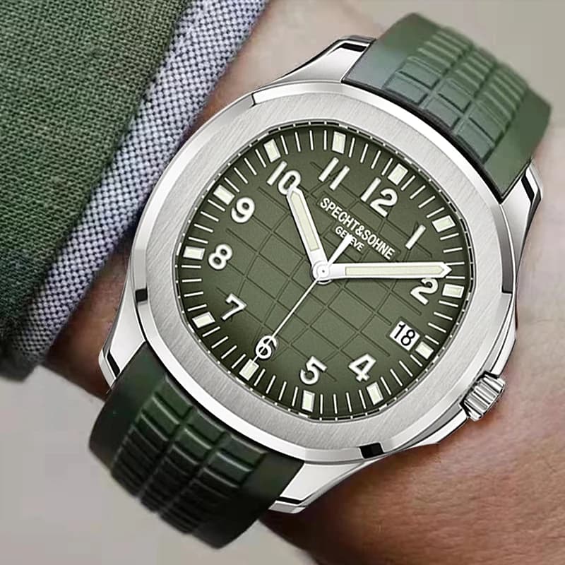 Specht & Sohne marque montres mécaniques automatiques montres de sport saphir vert lumineux 50M étan